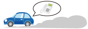 車で運ぶ電話機
